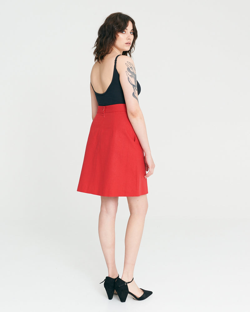 Rebel A-line Skirt - Cherry